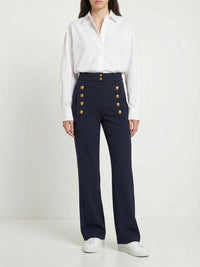 OK PORTE_Pantalon officier à boutons - Iconic Navy