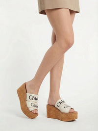 OK PORTE_Mules espadrilles compensées Woody 75 - White