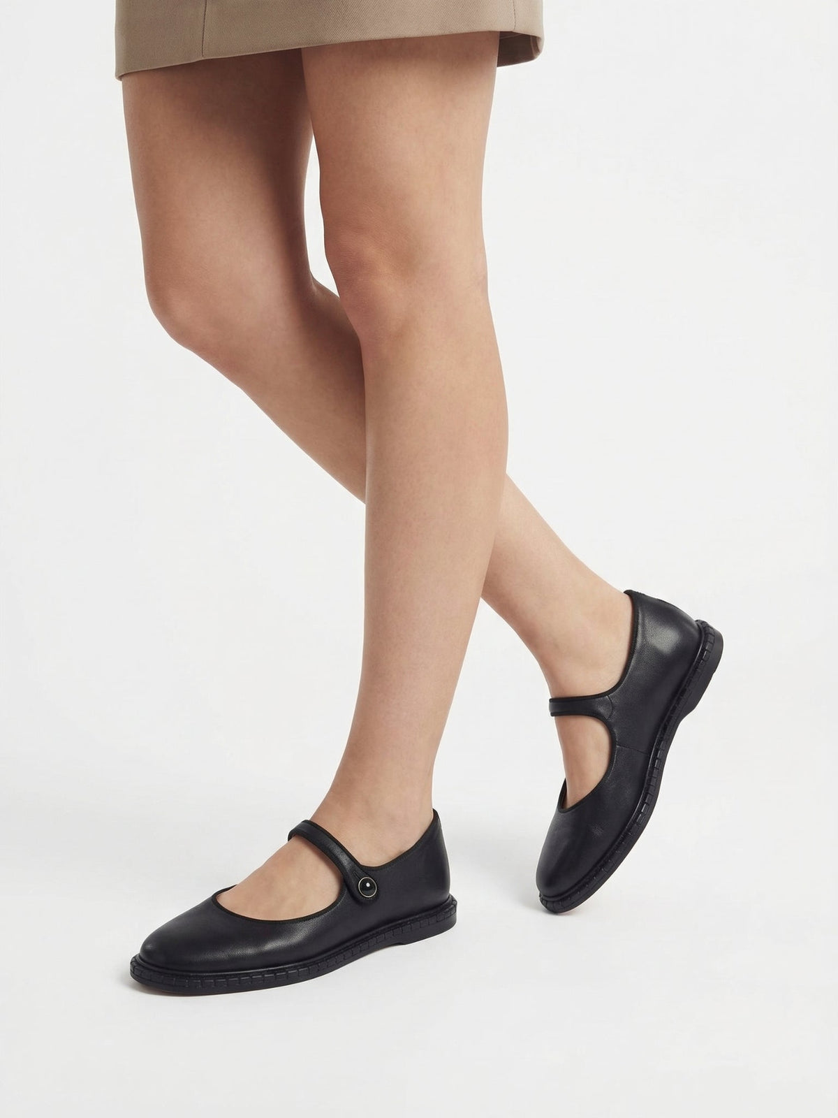OK PORTE_Ballerines Mary Jane Rubie en cuir - Black