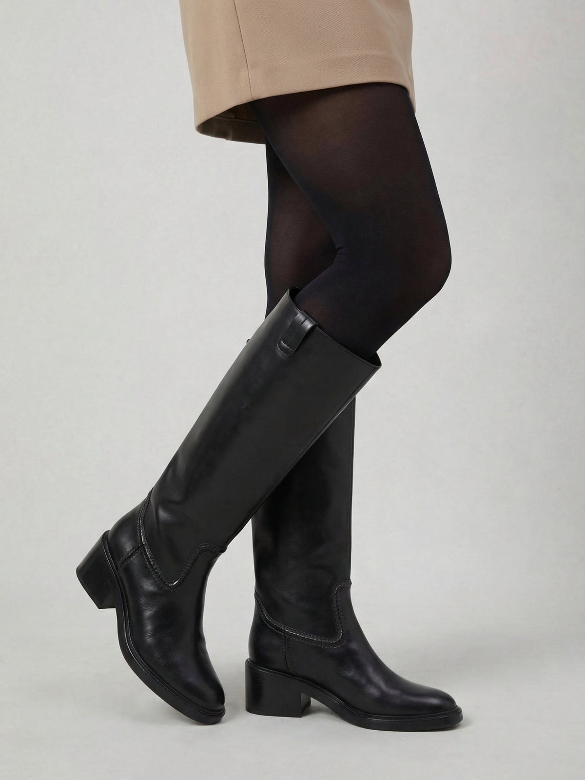 OK PORTE_Bottes Mallo en cuir - Black