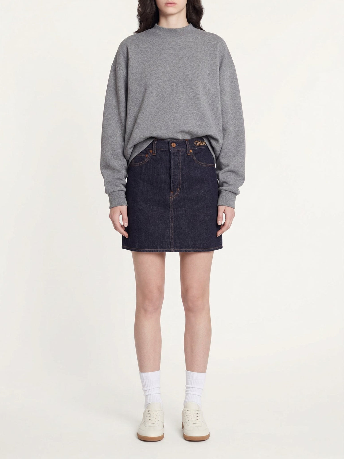 OK PORTE_Jupe courte en denim - Iconic Navy