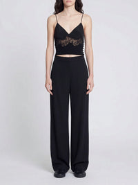 OK PORTE_Caraco court en soie - Black