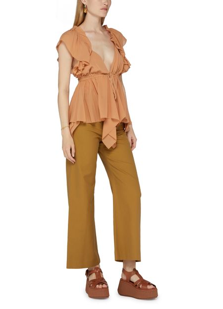 OK PORTE_Sandales compensées Nama 80 en cuir - Ginger Brown