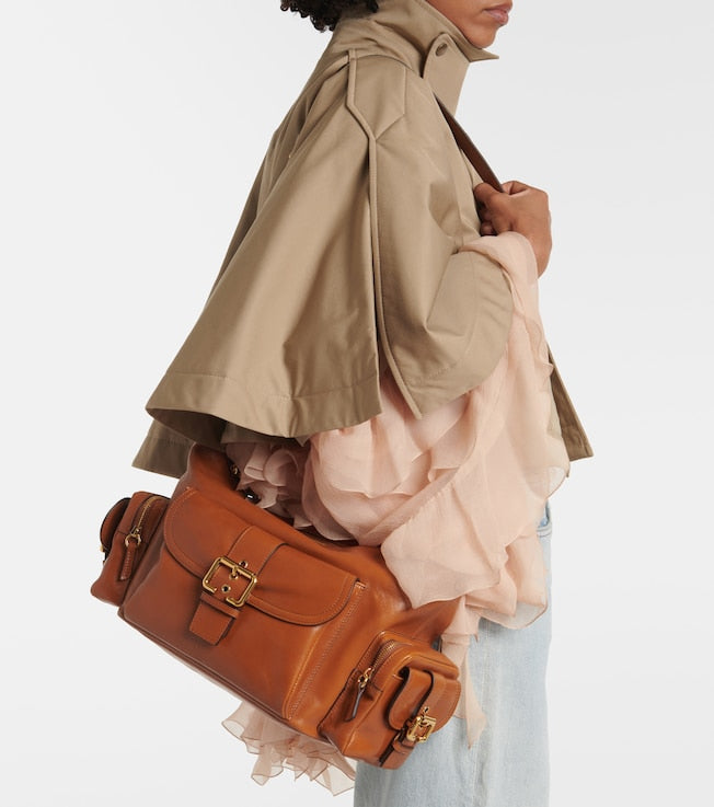 OK PORTE_Sac à main Camera Bag en cuir - Kohl Brown