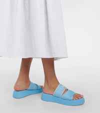 OK PORTE_Sandales compensées Mila - Silky Blue