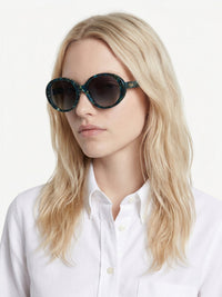 OK PORTE_Lunettes de soleil ovales Gayia - Turquoise Emerald