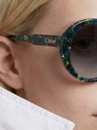 OK PORTE_Lunettes de soleil ovales Gayia - Turquoise Emerald