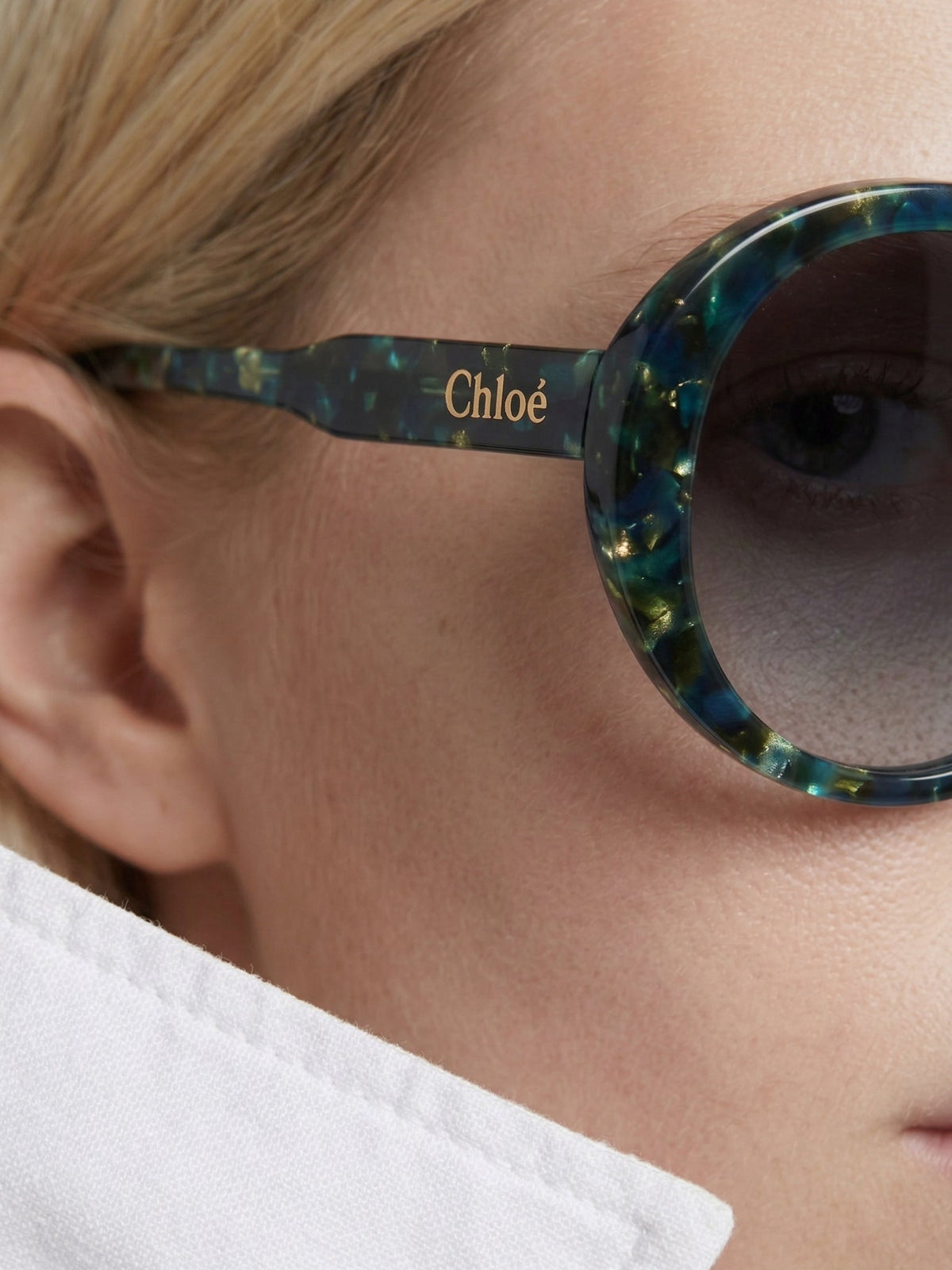 OK PORTE_Lunettes de soleil ovales Gayia - Turquoise Emerald
