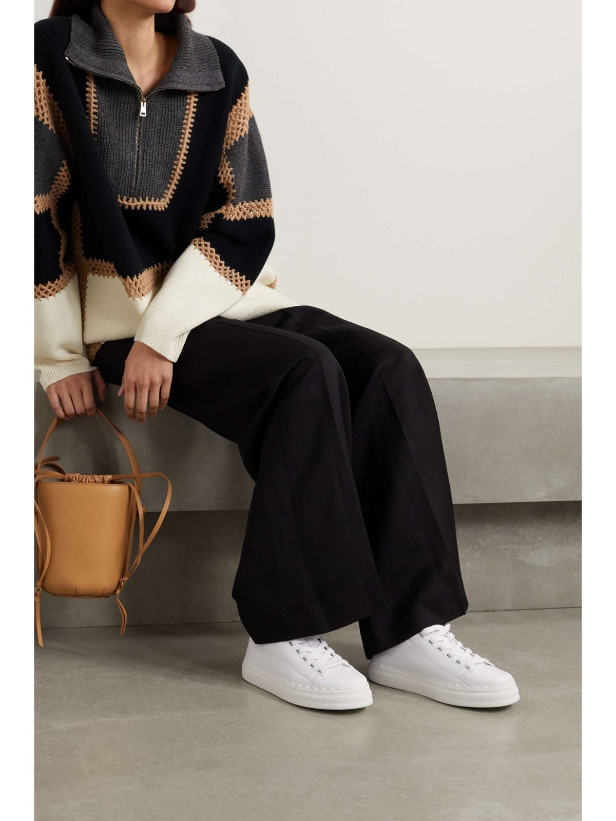 OK PORTE_Sneakers Lauren en cuir - White