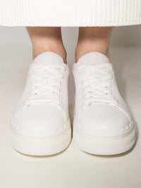 OK PORTE_Sneakers Lauren en cuir - White