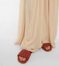 OK PORTE_Sandales plates Kacey en cuir - Terracotta Red