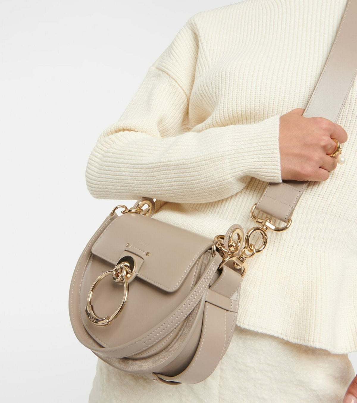 OK PORTE_Petit sac Tess à bandoulière en cuir - Motty Grey
