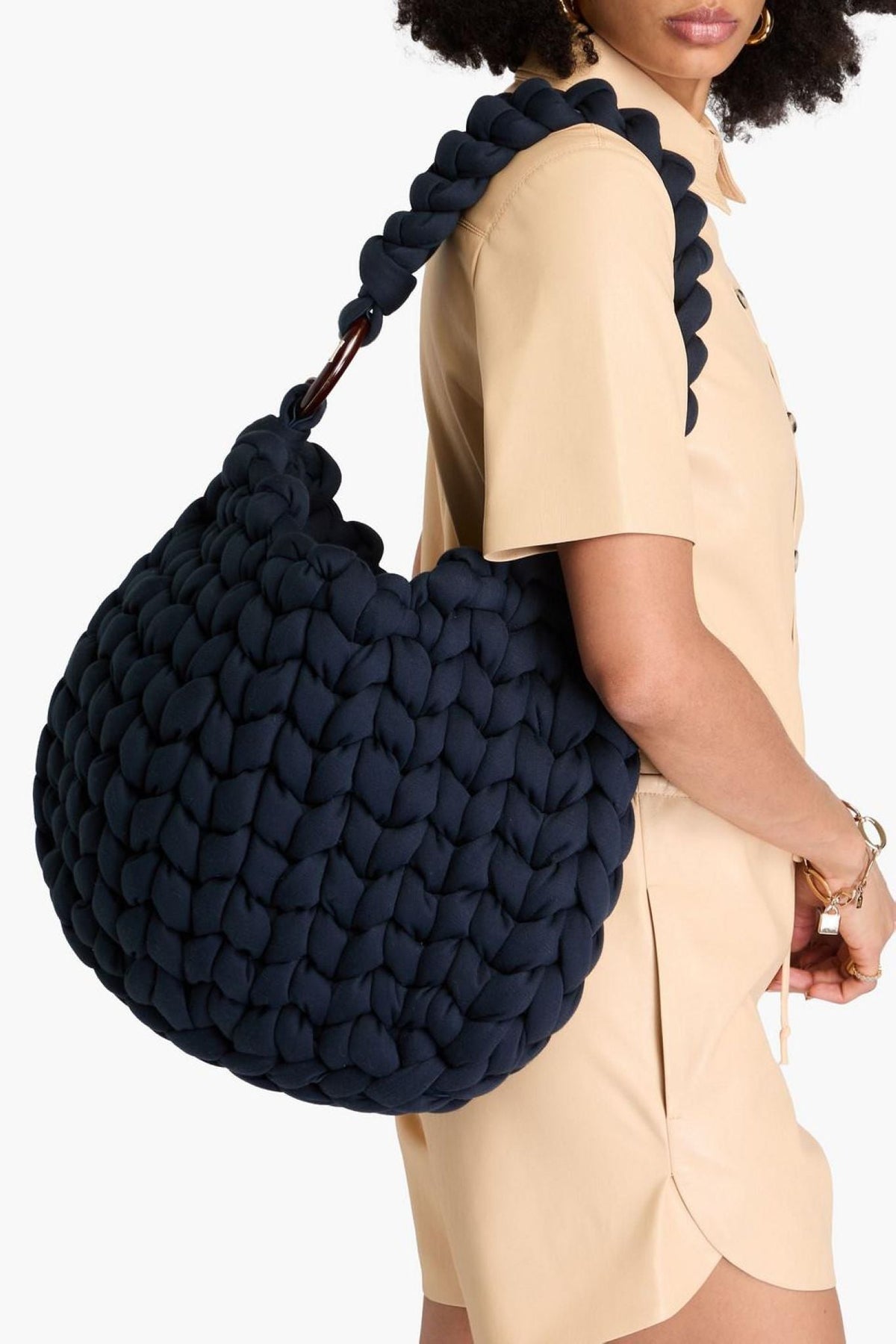 OK PORTE_Grand sac hobo Wooden C - Navy