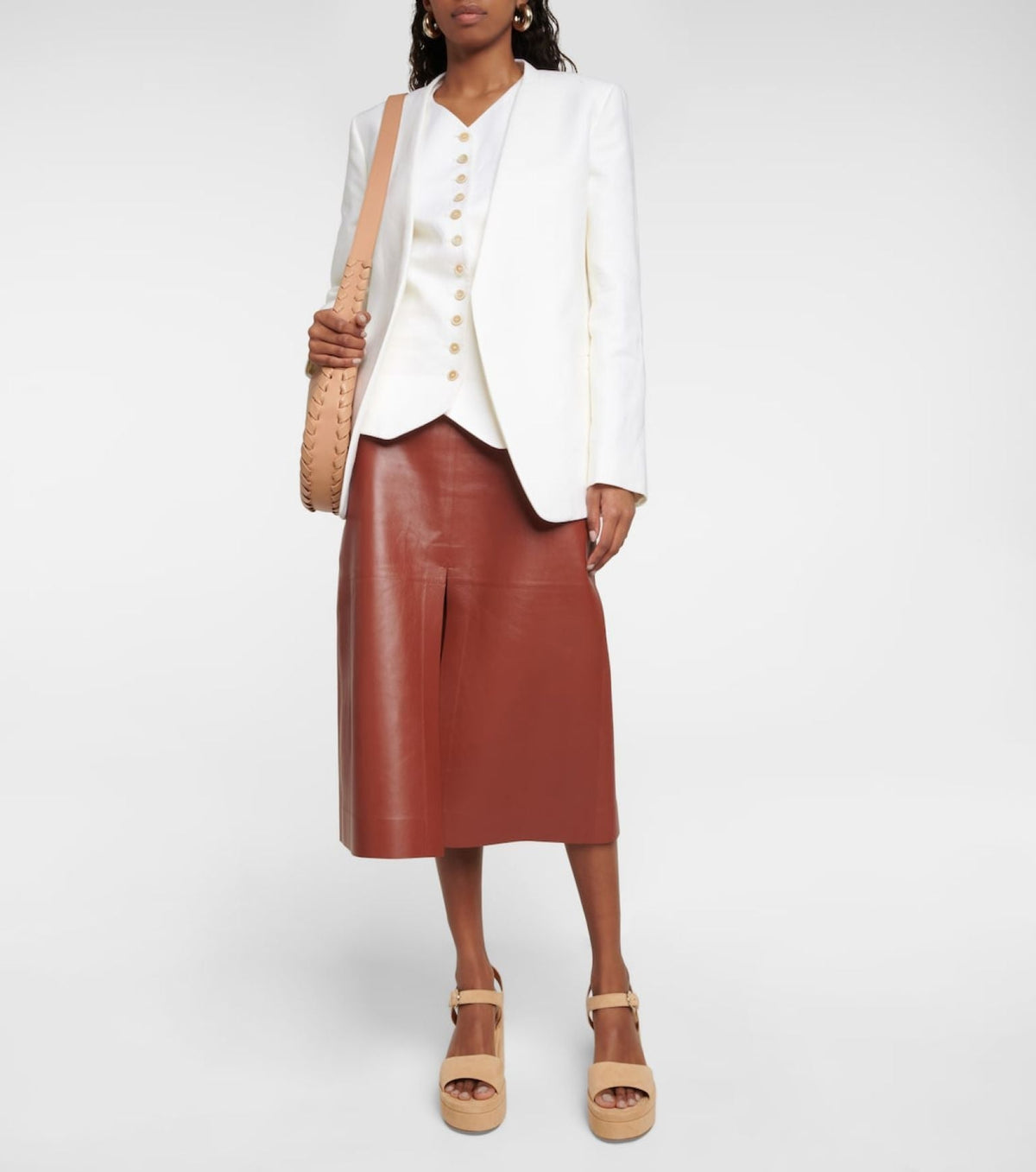 OK PORTE_Sandales Odina 100 en cuir - Milky Brown