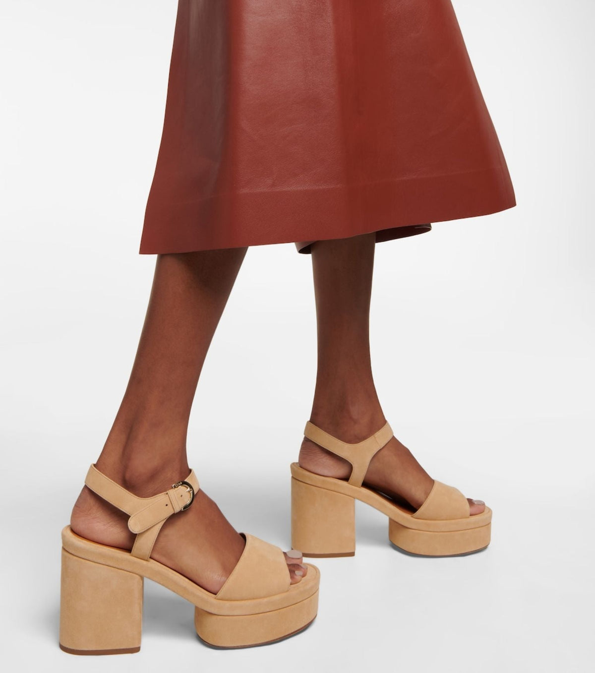 OK PORTE_Sandales Odina 100 en cuir - Milky Brown