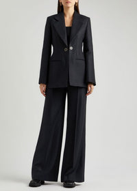 OK PORTE_Veste blindée en soie et laine - Black