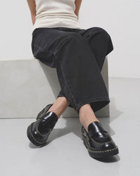 OK PORTE_Mocassins Noua en cuir - Black
