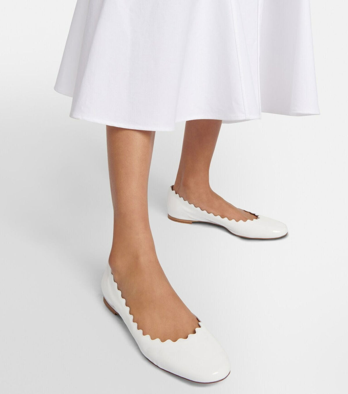 OK PORTE_Ballerines Lauren en cuir - Brilliant White