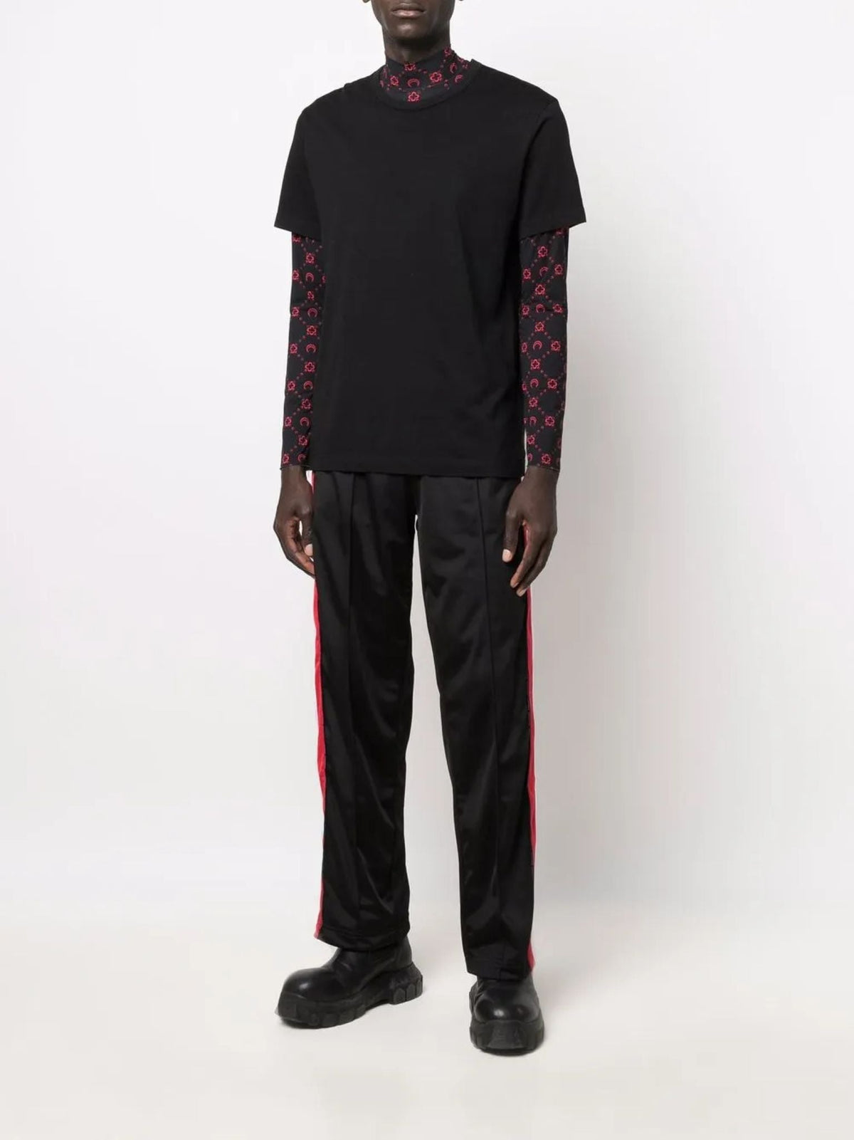OK PORTE_Pantalon droit à bandes en laine - Abyssal Blue