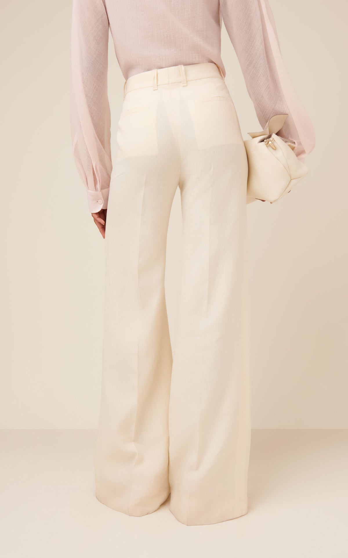OK PORTE_Pantalon vertical en lin - Coconut Milk