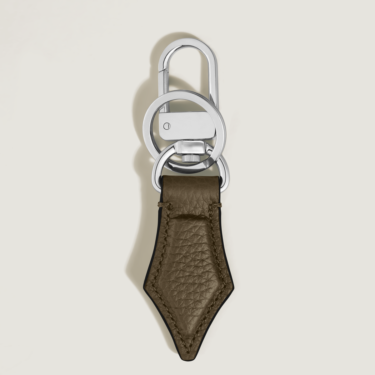 Porte-Clés Plume en Cuir Grainé
