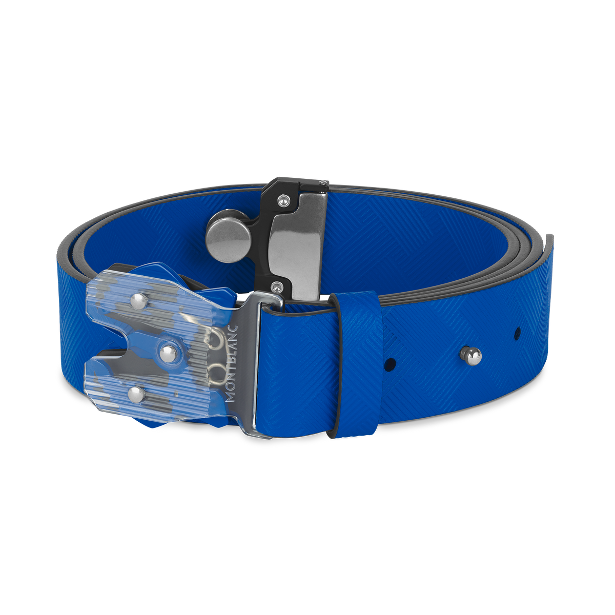 Ceinture de 35 mm en cuir bleu atlantique imprimé avec boucle M LOCK 4810