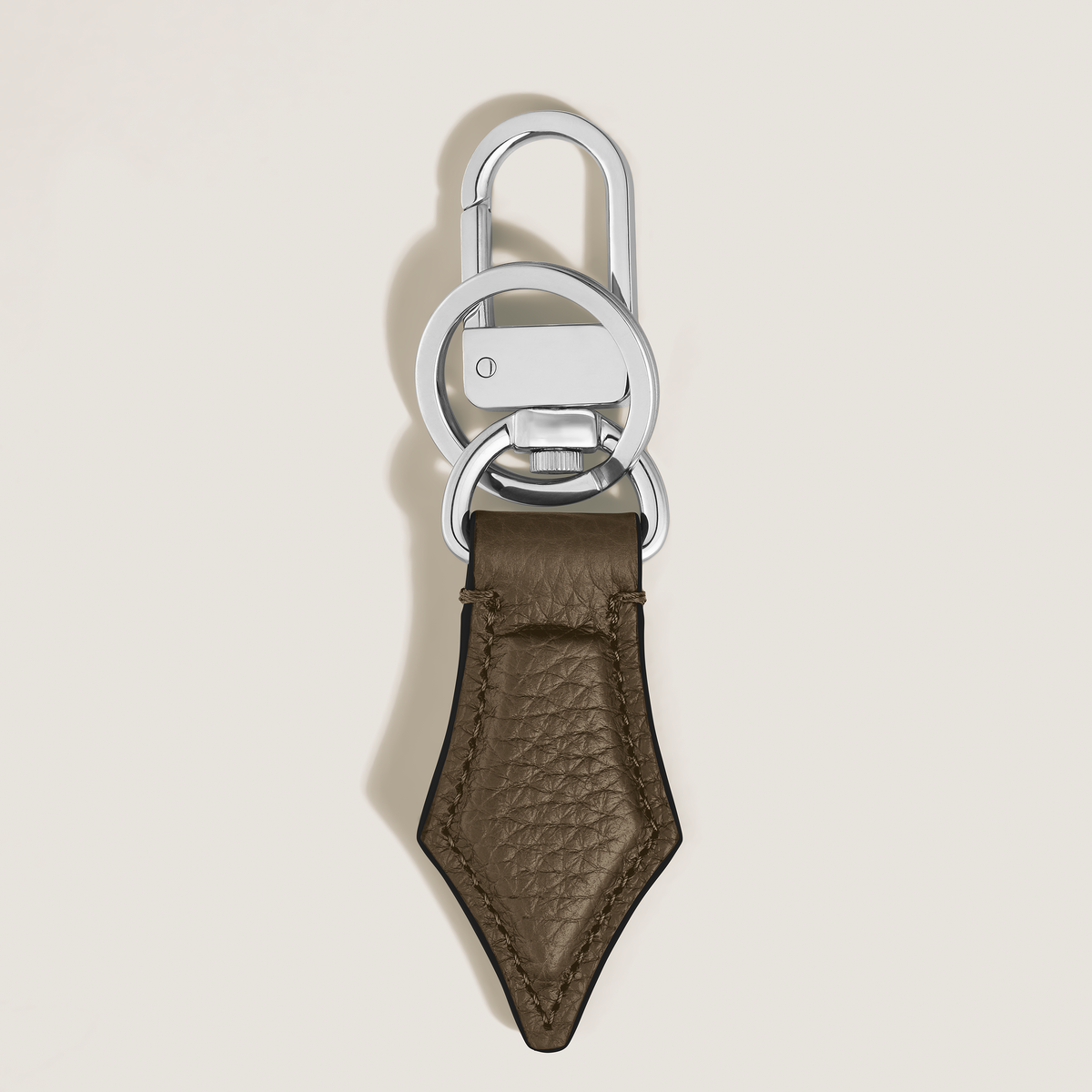 Porte-Clés Plume en Cuir Grainé