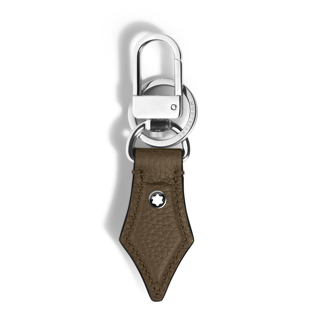 Porte-Clés Plume en Cuir Grainé