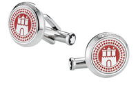 Cuff Links, round, steel, Hamburg