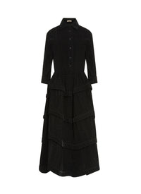 Shirt dress with arabesque pattern - Black