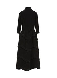 Shirt dress with arabesque pattern - Black