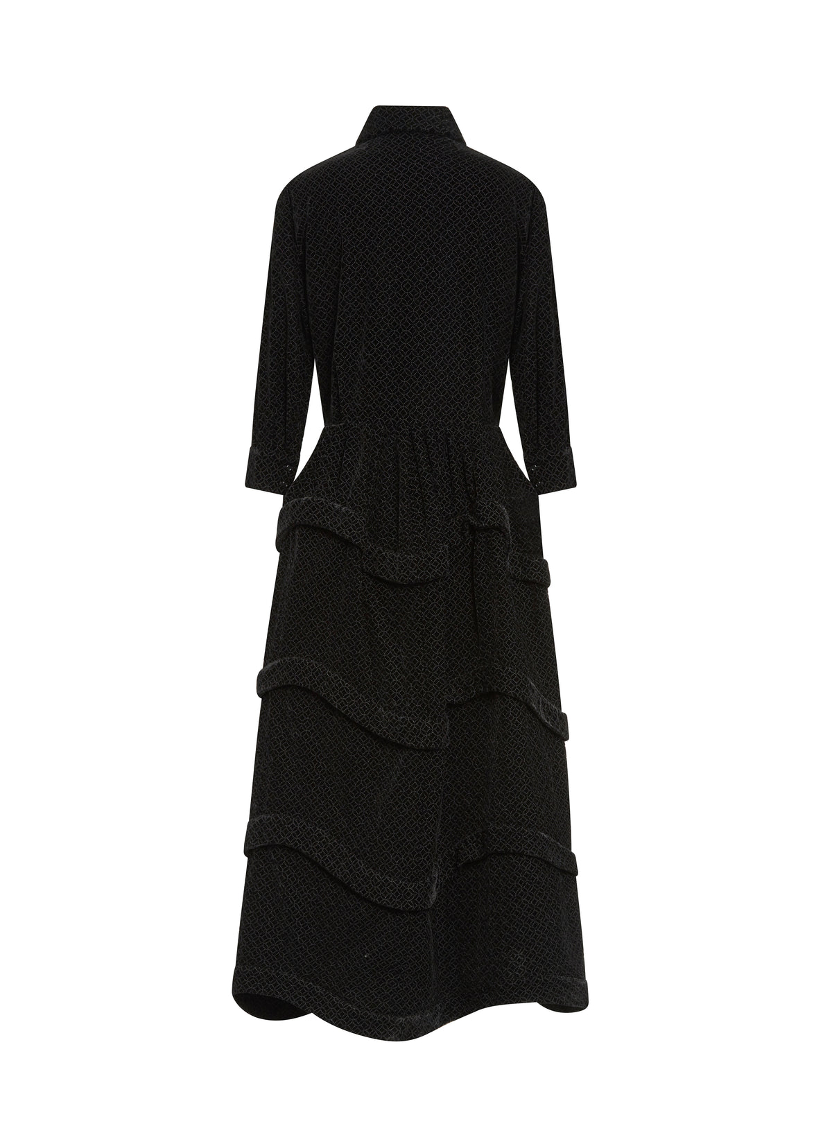 Shirt dress with arabesque pattern - Black