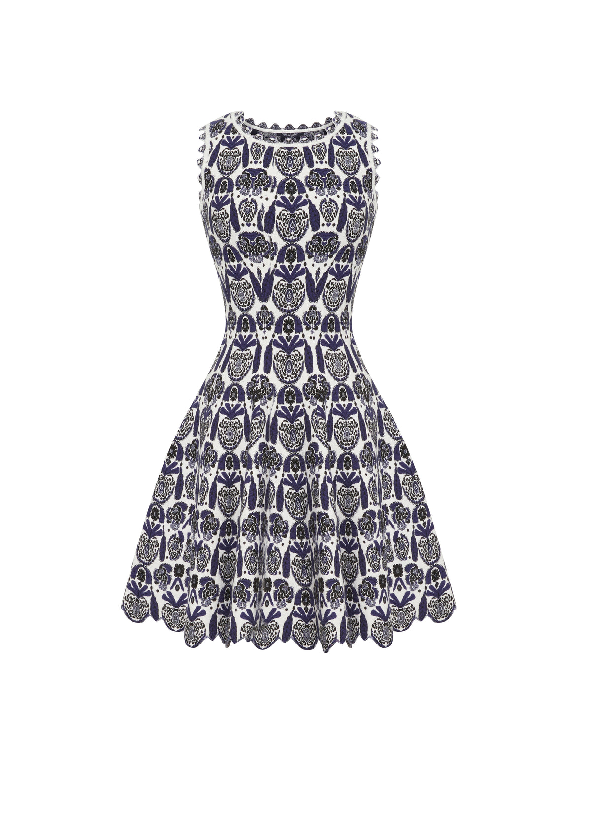 Robe sans manches Eden en laine - Blanc & Bleu