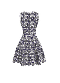 Robe sans manches Eden en laine - Blanc & Bleu