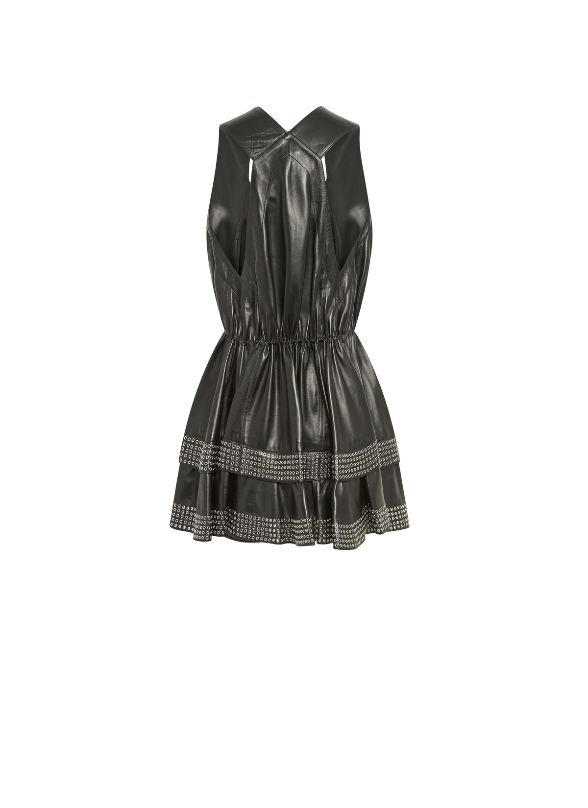 Sleeveless leather dress - Black