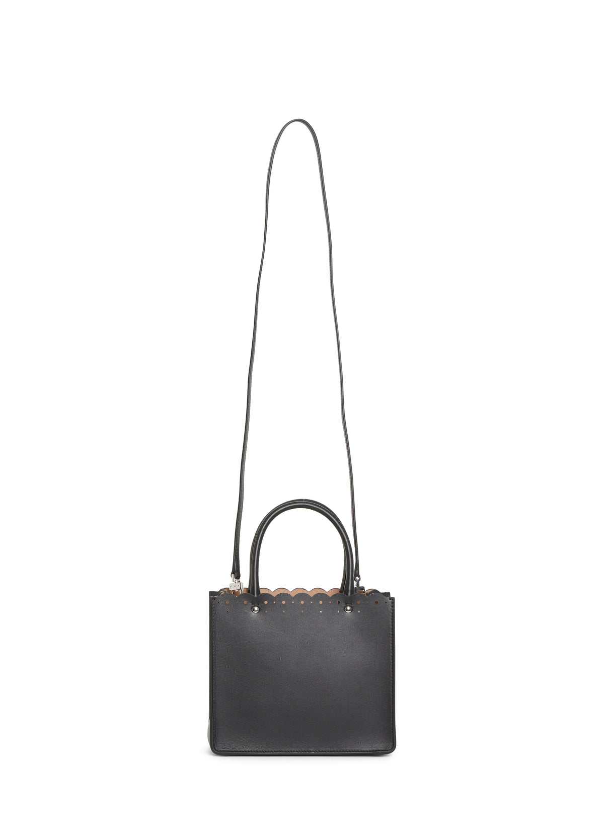 Garance Carrera Fiori bag, openwork trim, leather - Black