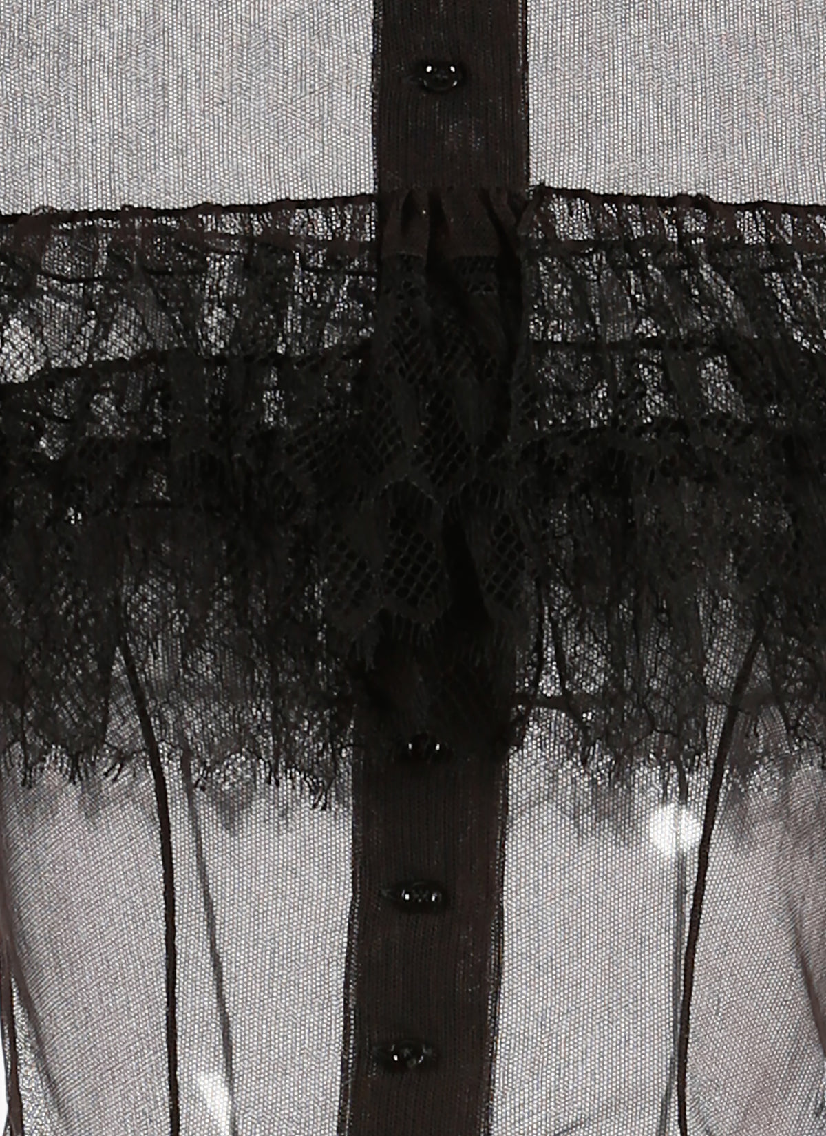 Tulle sleeveless shirt - Black