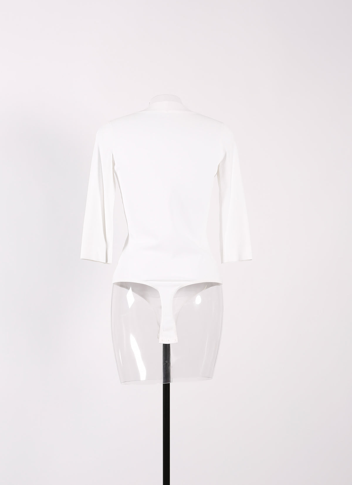 3/4 sleeve V-neck bodysuit - White