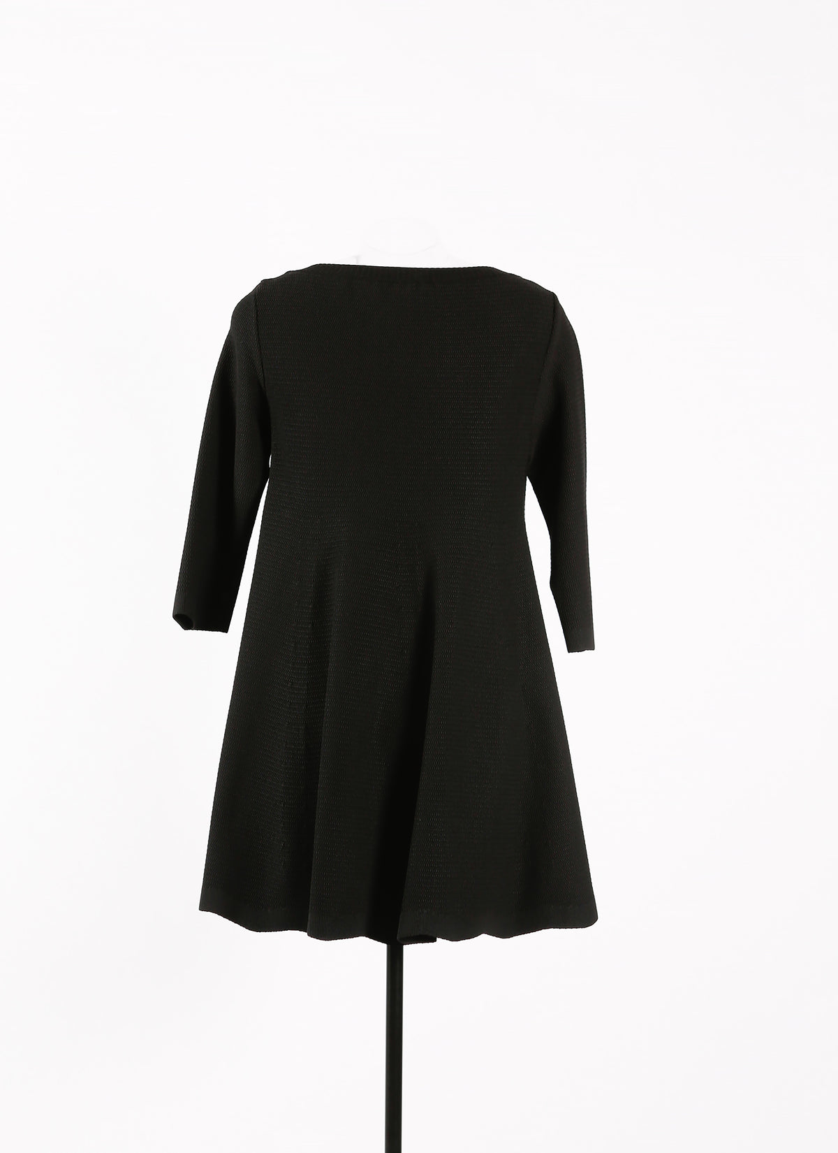 Long-sleeved baby-doll quilted dress - Black