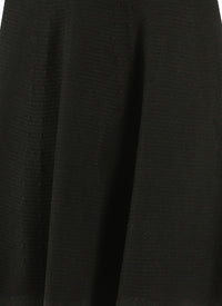 Long-sleeved baby-doll quilted dress - Black