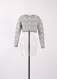 Aster knitted long sleeve jumper - White & Black