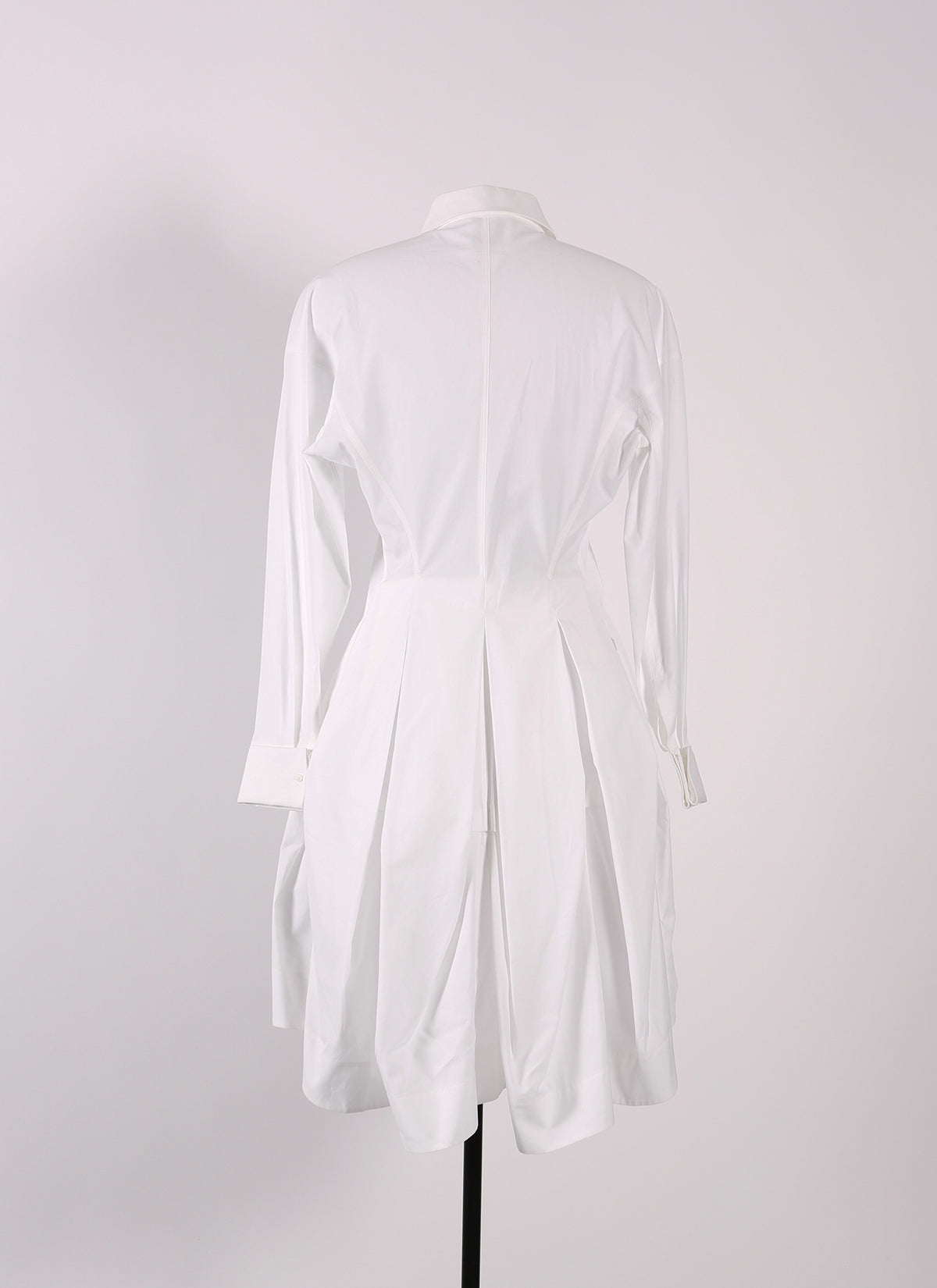 Robe chemise courte en popeline japonaise - Blanc