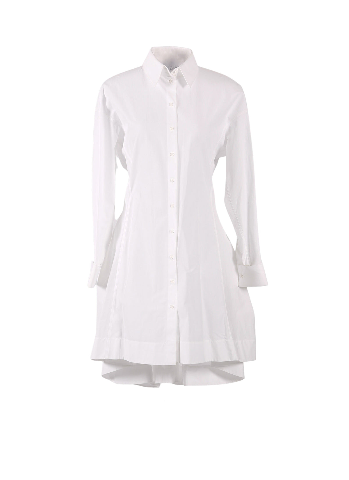 Robe chemise courte en popeline japonaise - Blanc