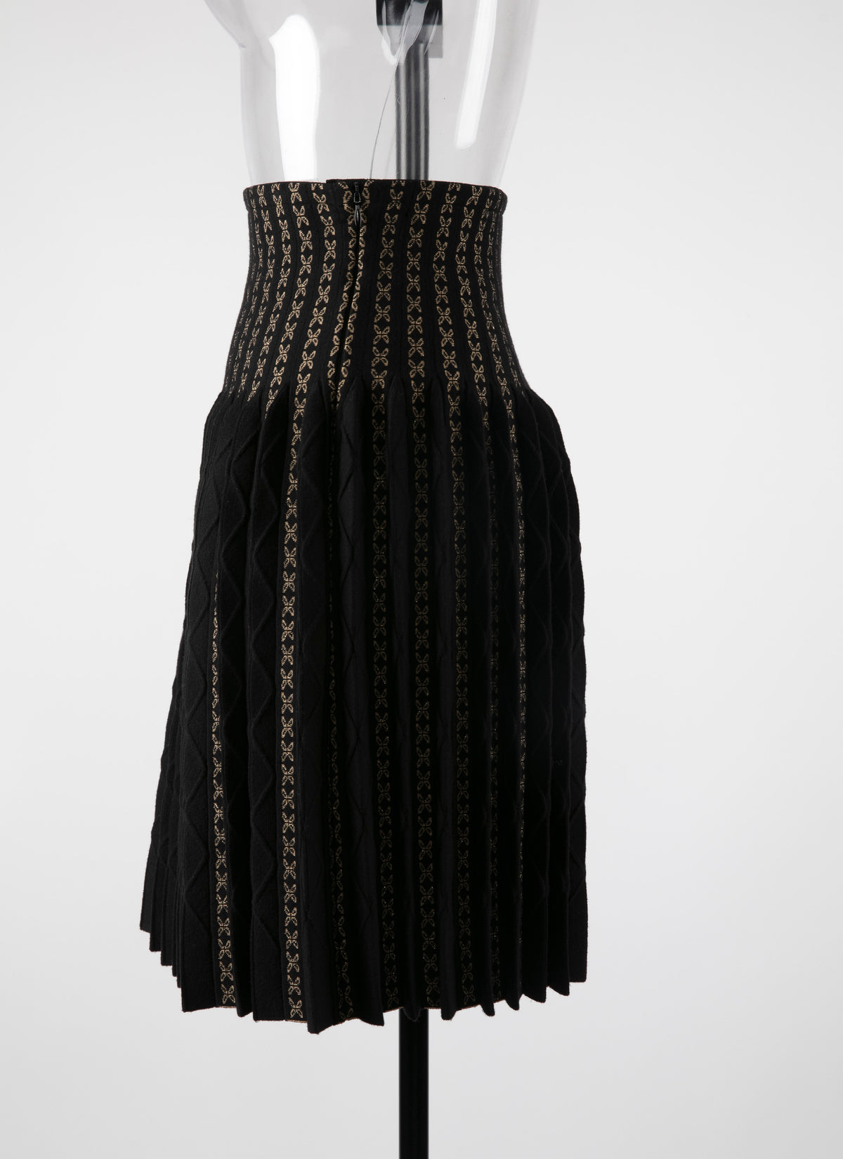Wool Charmille skirt - Black & Gold