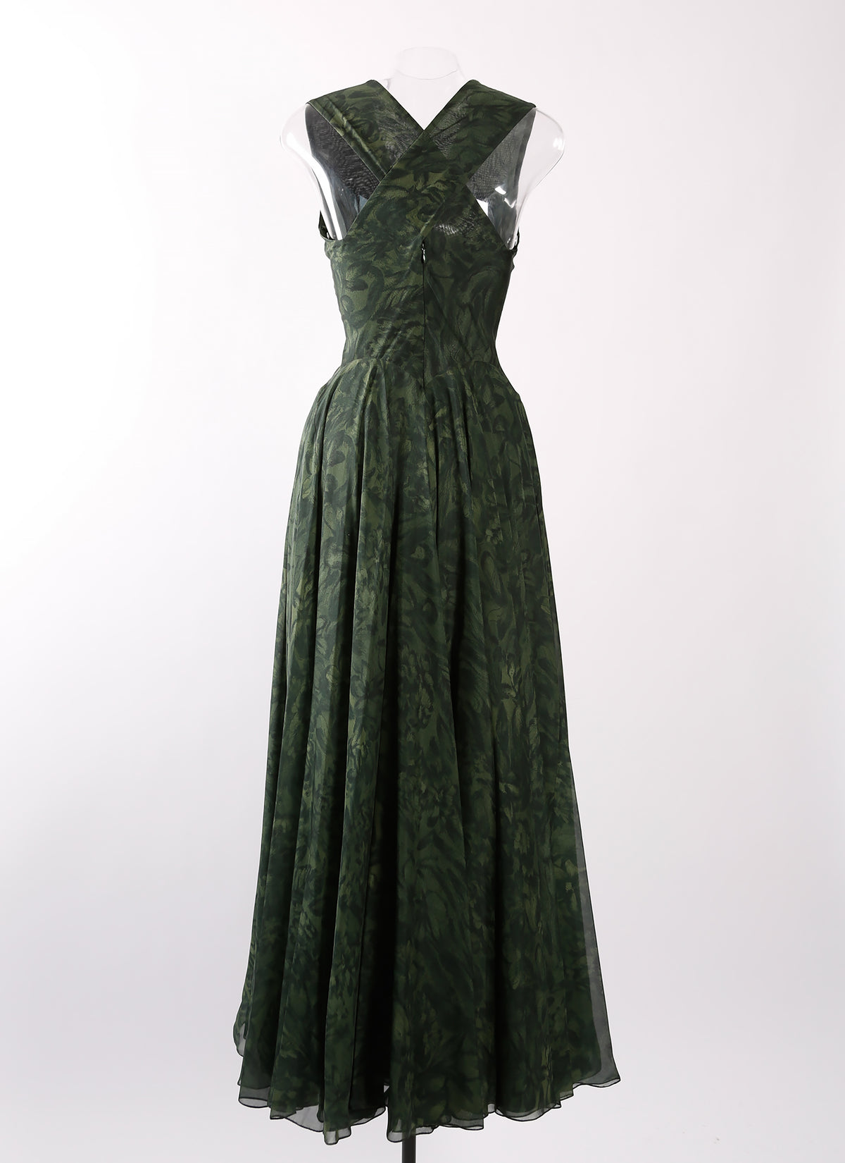 Sleeveless silk floral dress - Fir
