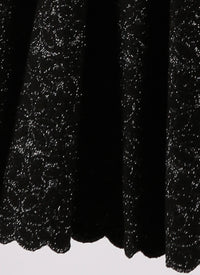 Patio knitted sleeveless dress with closed collar - Black & Silver
