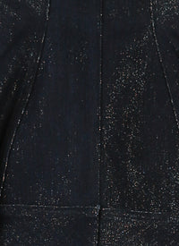 Jupe boule en denim - Bleu & Argent