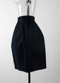 Jupe boule en denim - Bleu & Argent