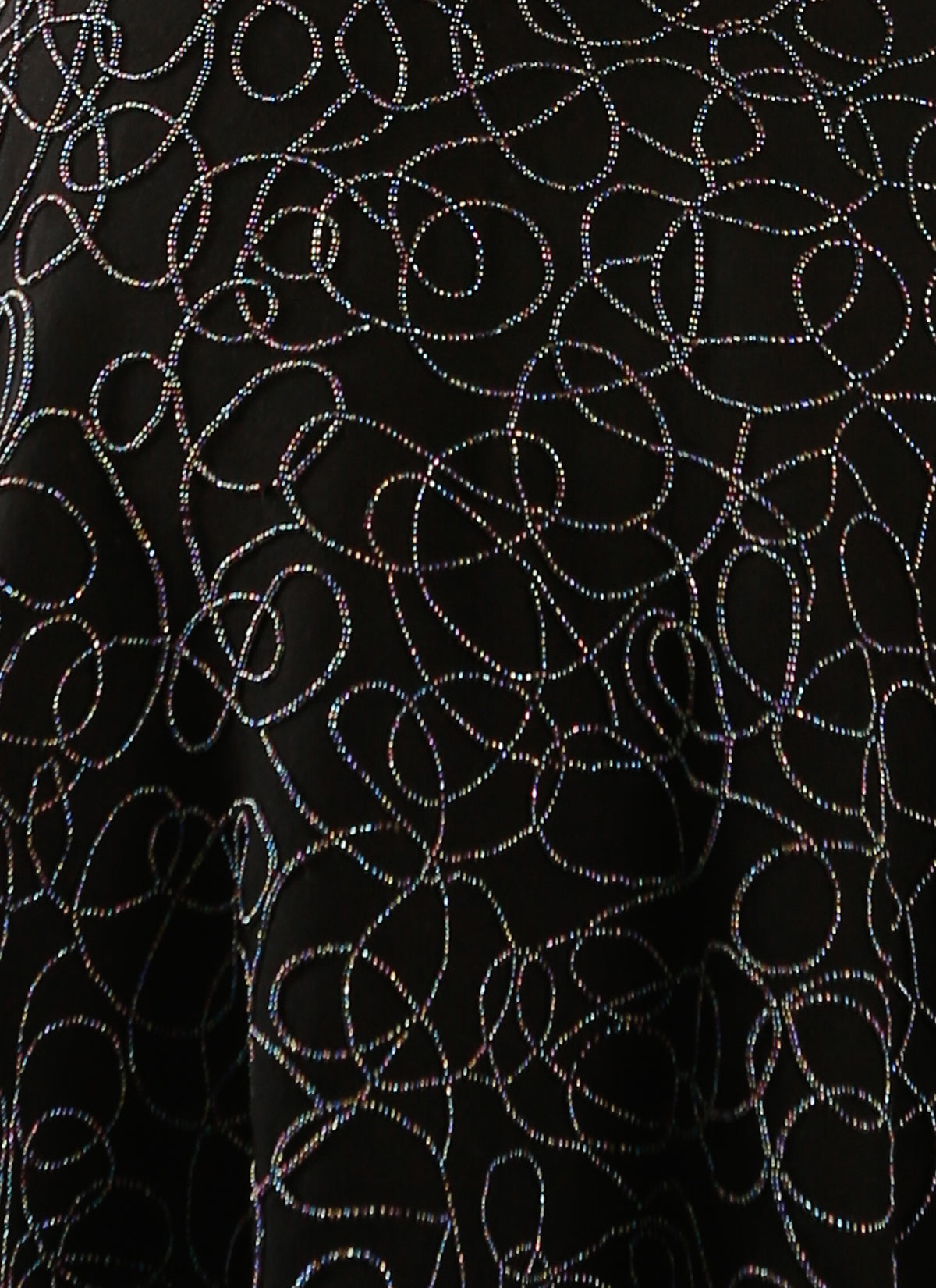 Sleeveless embroidered wool Rainbow dress - Black