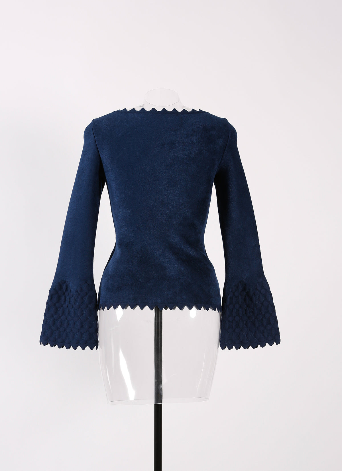 Long sleeve knitted crossover jumper - Navy